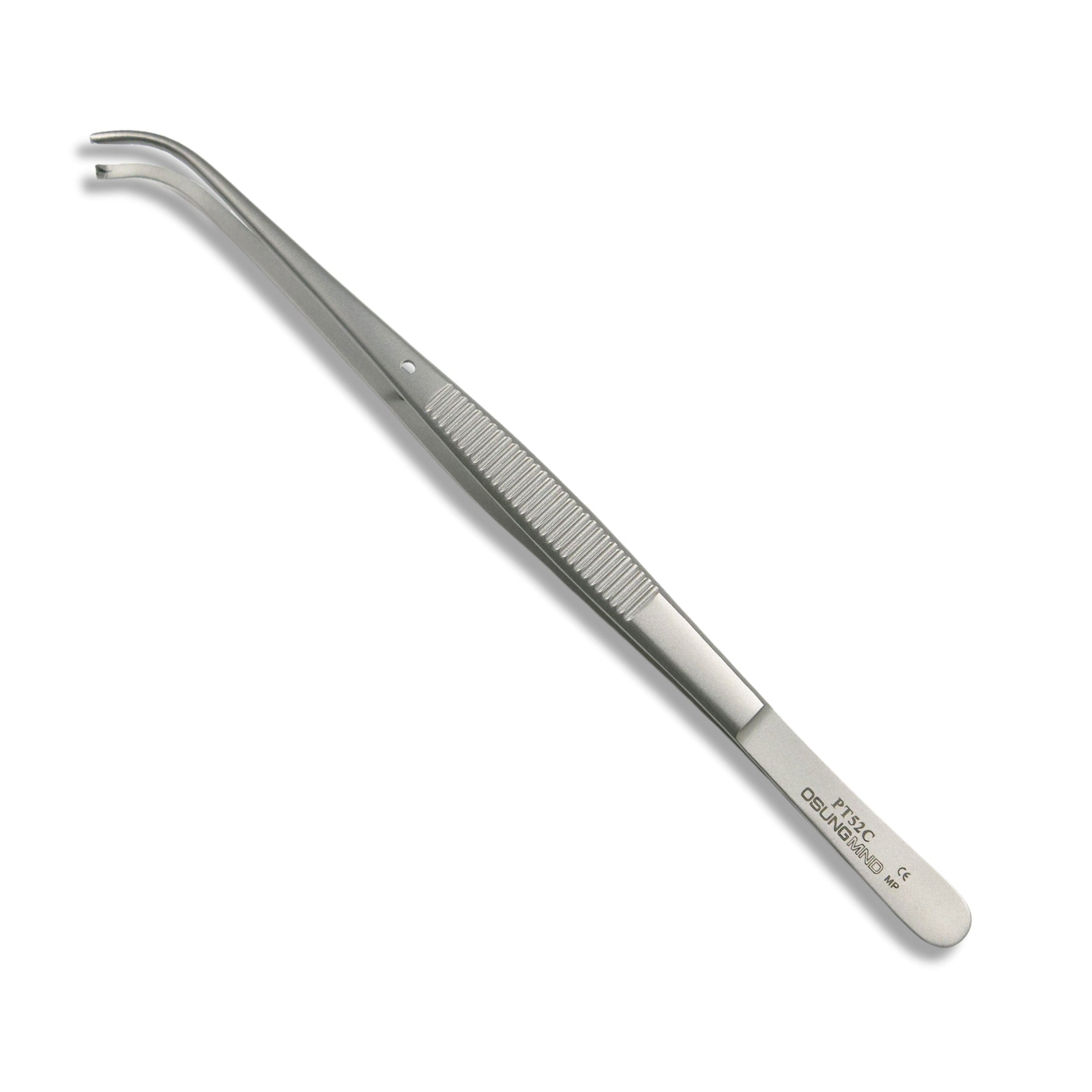 Tissue Forceps 5.9" Curved 1x2 Teeth Semkin Tissue Pliers Premium Osung -PT52C