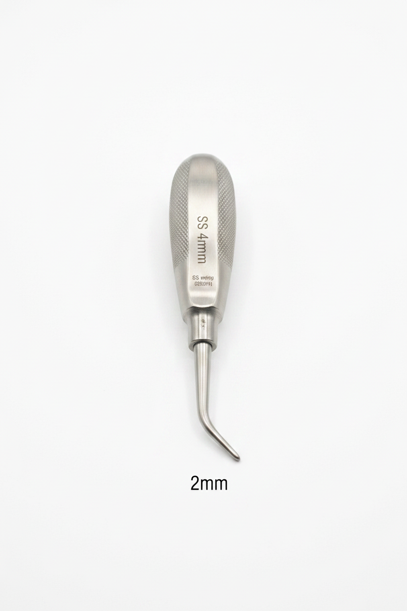Dental Elevator Inside Bent Tip 4mm – Wider Root and Socket Elevation