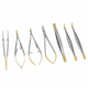Micro Surgery Needle Holders Scissors Forceps Set Curved full view